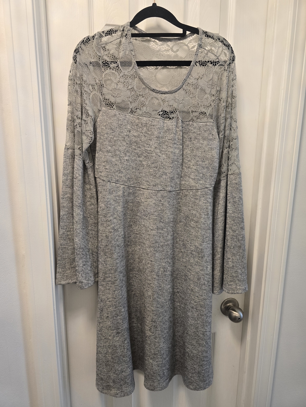 torrid Gray Lace Yoke Midi Dress